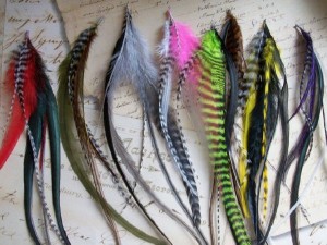 Grizzly Rooster Saddle Feather Hair Extension