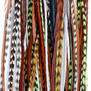 Natural Thin Long Grizzly Rooster Feathers